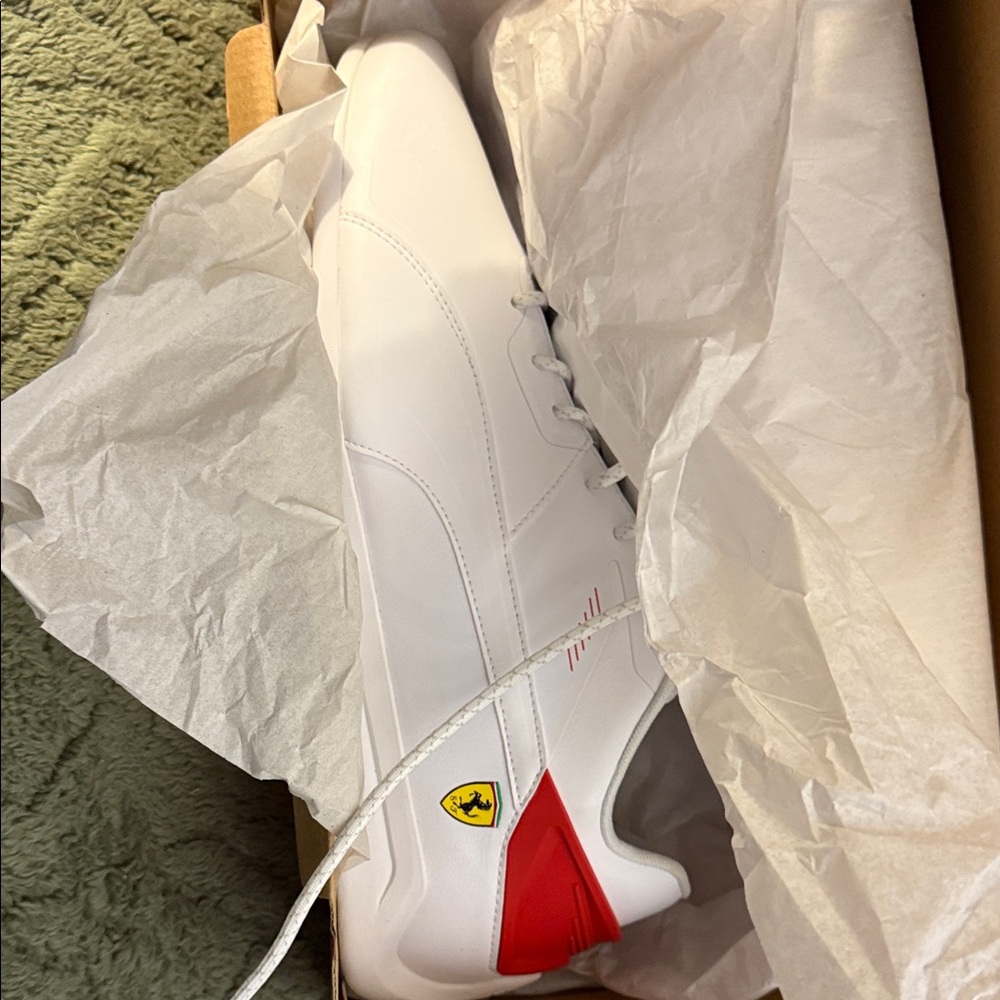 Puma White and Red Athletic Shoes